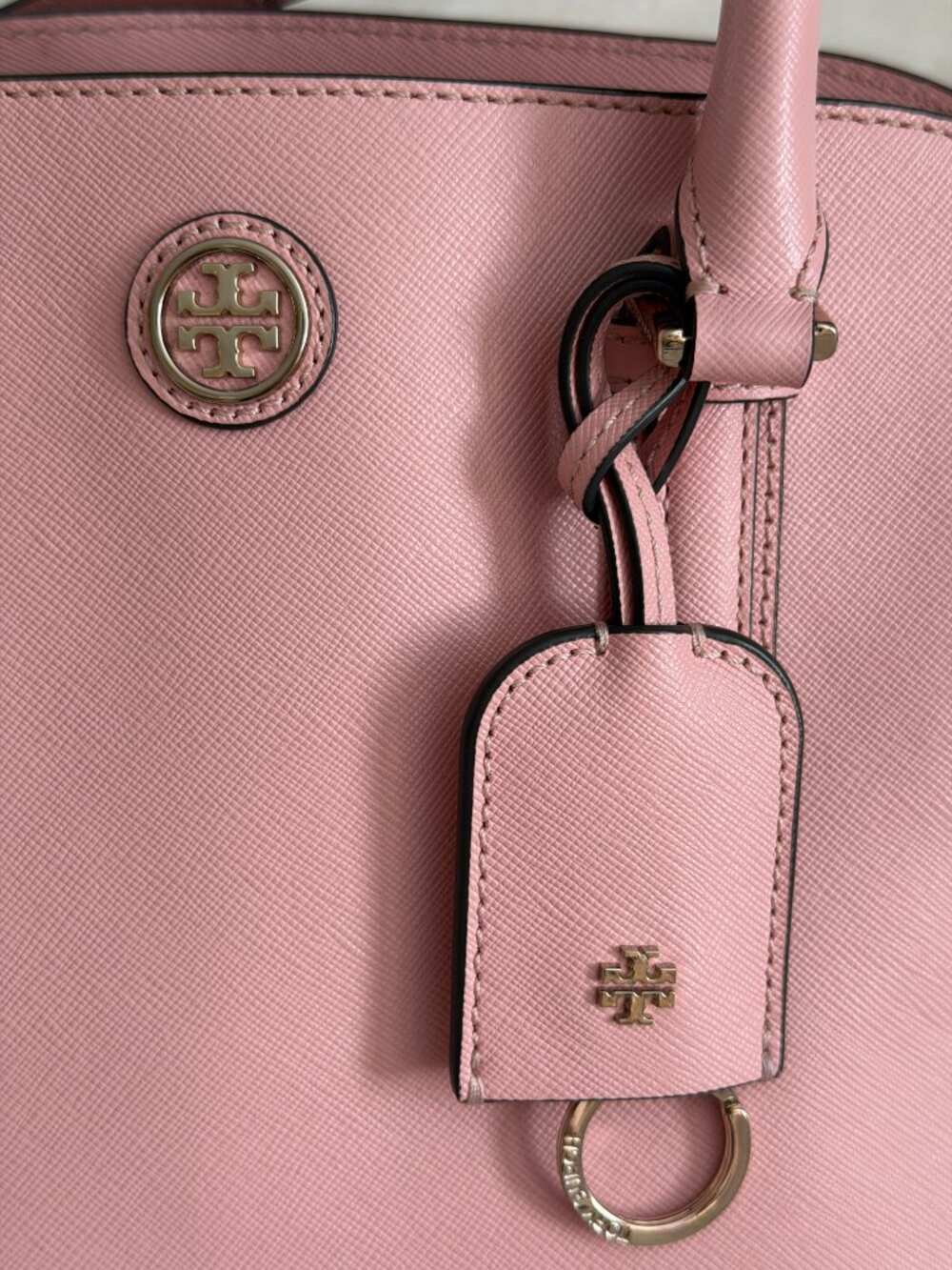 Tory Burch Robinson Open Dome Pink Leather Satchel Bag - Picture 4 of 16